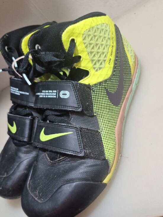 Nike Kids Black and Neon Yellow High-Top Sneakers